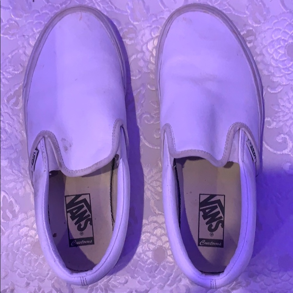 Custom leather white vans